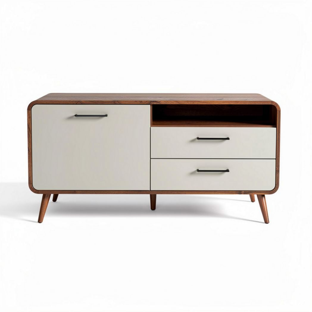 Tv kast van hout met twee lades en opbergvak 120 x 40 x 70cm