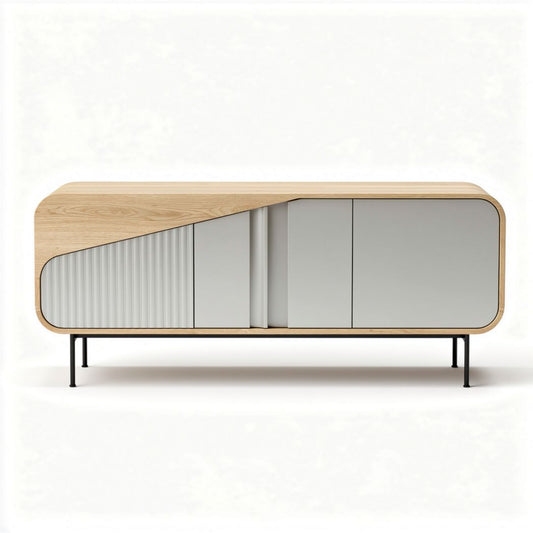 Eiken legkast met glazen deuren afmetingen 150 x 50 x 80cm