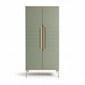 Groene kast met metalen handvatten 180 x 90 x 45cm voor kantoor of woonkamer