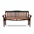 Houten tuinbank met zwarte leuning 150 x 60 x 80cm