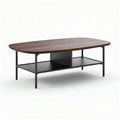 Salontafel van hout en metaal 120 x 60 x 45cm met open opbergvak